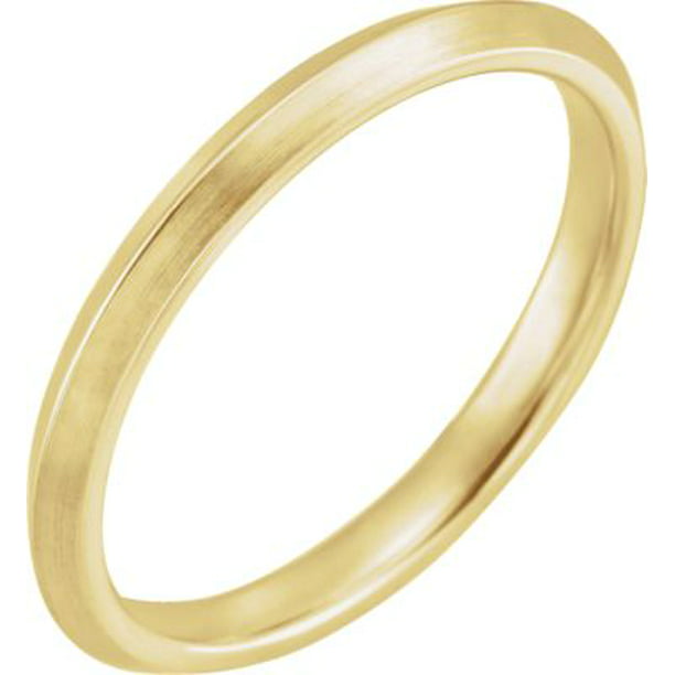 Mens and Womens 14k Yellow Gold 2.5mm Wide Plain Wedding Band 
